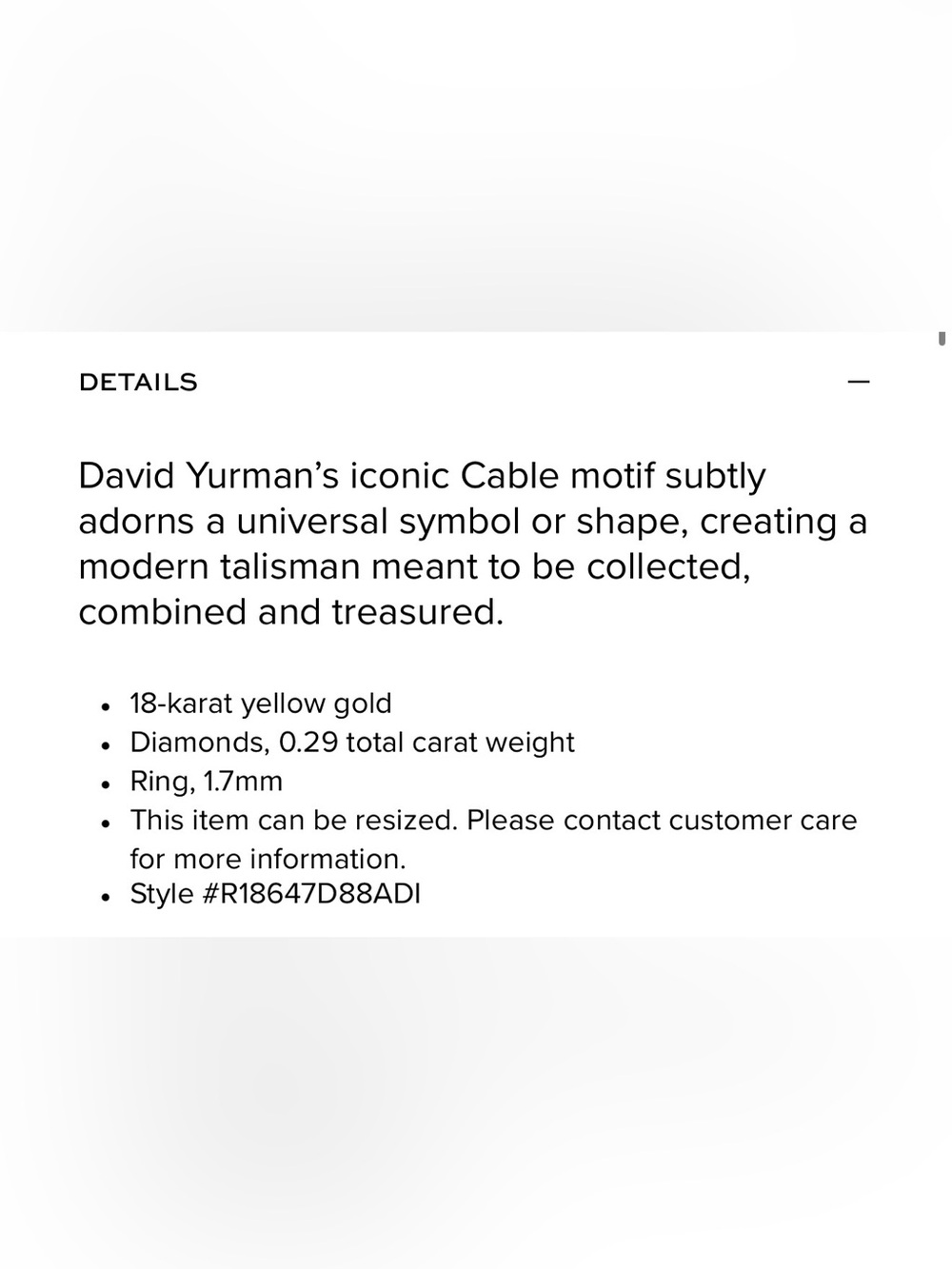 NWOT David Yurman Cable Band Ring - Picture 7 of 7